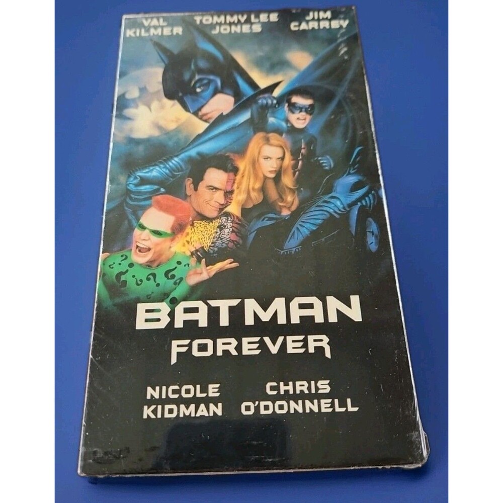 Batman Forever VHS 1995 Blockbuster Tag Inside Reseal Kilmer Carrey
